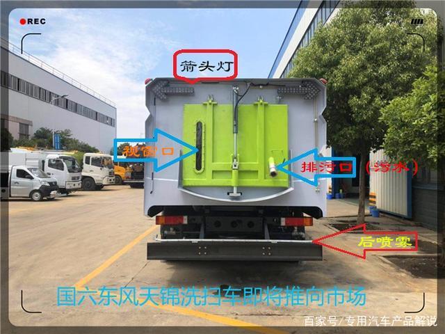 国六东风天锦18吨洗扫车产品功能特点及工作原理介绍